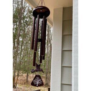 Sympathy Bronze Wind Chimes with Hummingbird Wind Spinner, Memorial Wind Chimes